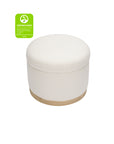 NAKA STORAGE OTTOMAN IN ECO-PERFORMANCE FABRIC - CREAM ECO-WEAVE WITH LIGHT LEGS