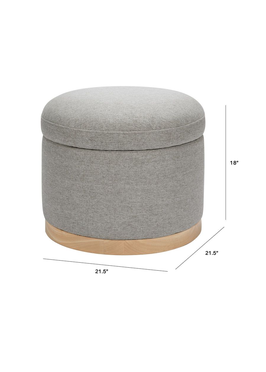 NAKA STORAGE OTTOMAN IN ECO-PERFORMANCE FABRIC - GREY ECO-WEAVE