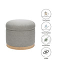 NAKA STORAGE OTTOMAN IN ECO-PERFORMANCE FABRIC - GREY ECO-WEAVE