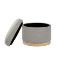 NAKA STORAGE OTTOMAN IN ECO-PERFORMANCE FABRIC - GREY ECO-WEAVE