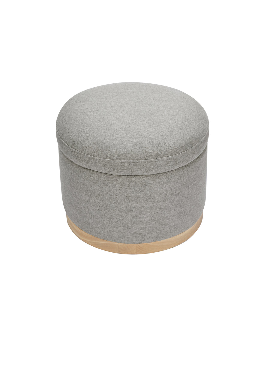 NAKA STORAGE OTTOMAN IN ECO PERFORMANCE FABRIC - GREY ECO-WEAVE