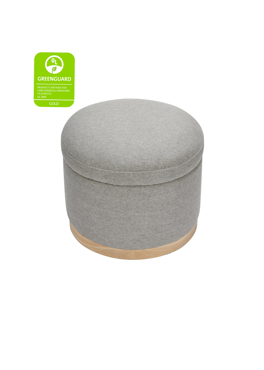 NAKA STORAGE OTTOMAN IN ECO PERFORMANCE FABRIC - GREY ECO-WEAVE