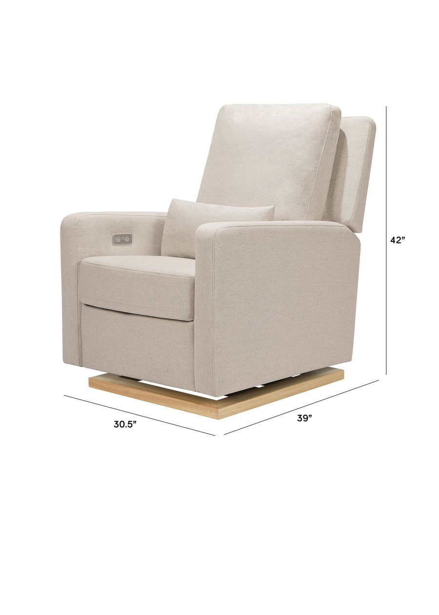 SIGI ELECTRONIC RECLINER & GLIDER IN ECO PERFORMANCE FABRIC WITH USB PORT - BEACH