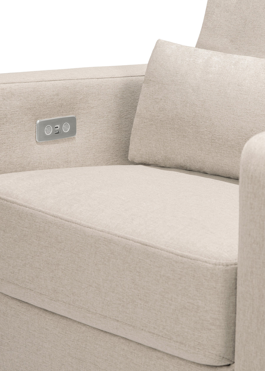 SIGI ELECTRONIC RECLINER & GLIDER IN ECO PERFORMANCE FABRIC WITH USB PORT - BEACH