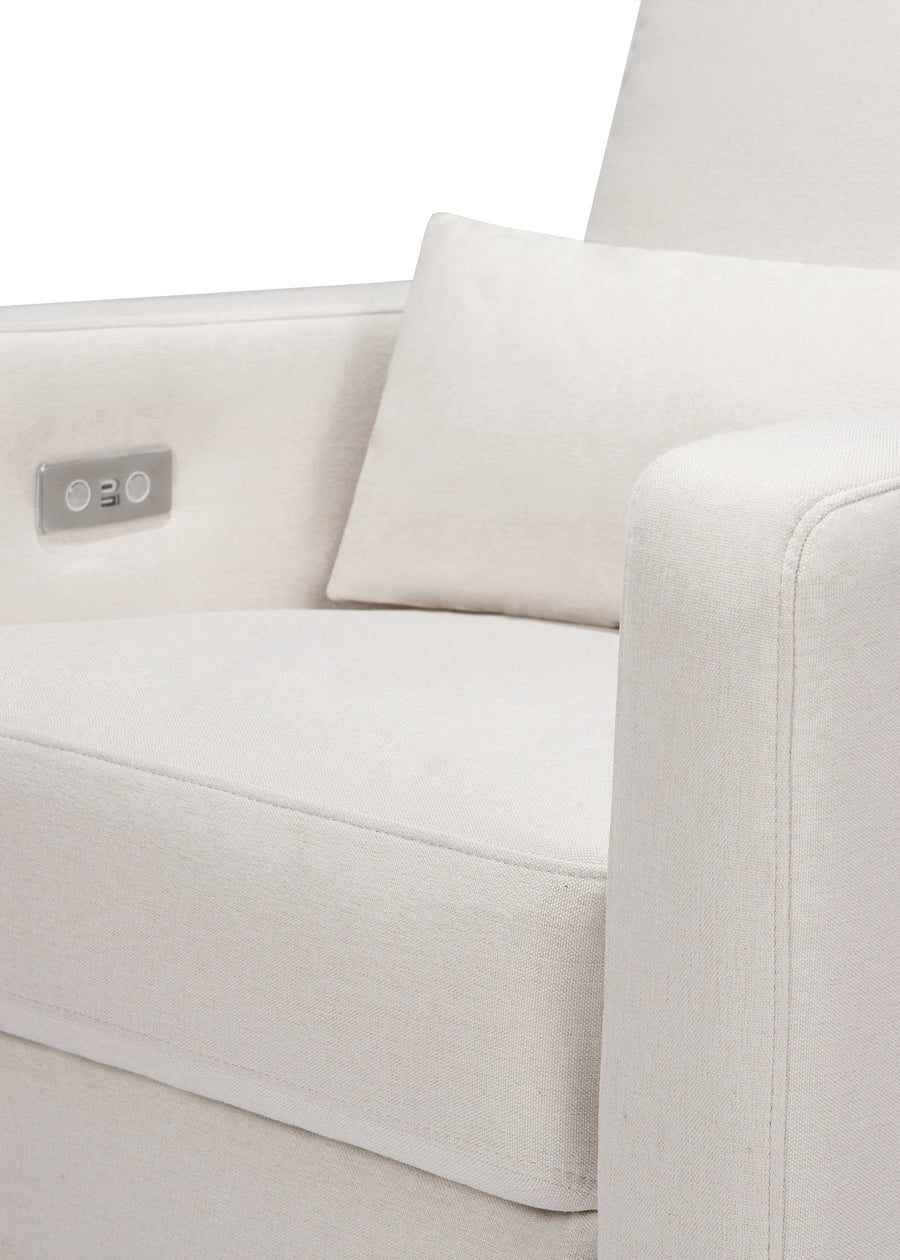 SIGI ELECTRONIC RECLINER & GLIDER IN ECO PERFORMANCE FABRIC WITH USB PORT - CREAM