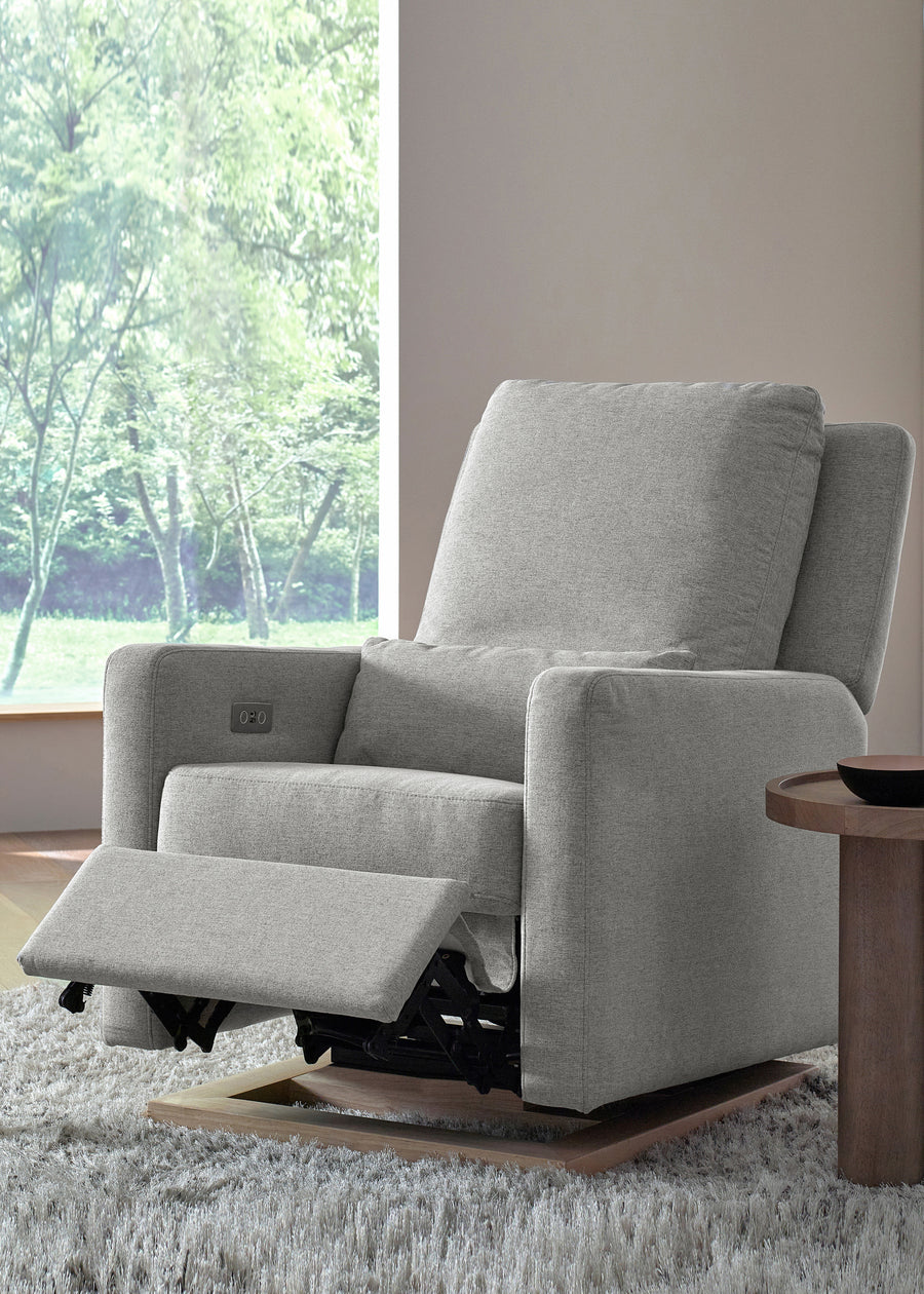 SIGI ELECTRONIC RECLINER & GLIDER IN ECO PERFORMANCE FABRIC WITH USB PORT - GREY