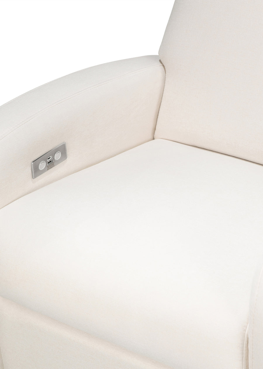 NAMI ELECTRONIC RECLINER AND SWIVEL GLIDER RECLINER WITH USB PORT - CREAM ECO PERFORMANCE FABRIC