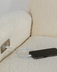 NAMI ELECTRONIC RECLINER AND SWIVEL GLIDER RECLINER WITH USB PORT - IVORY BOUCLE