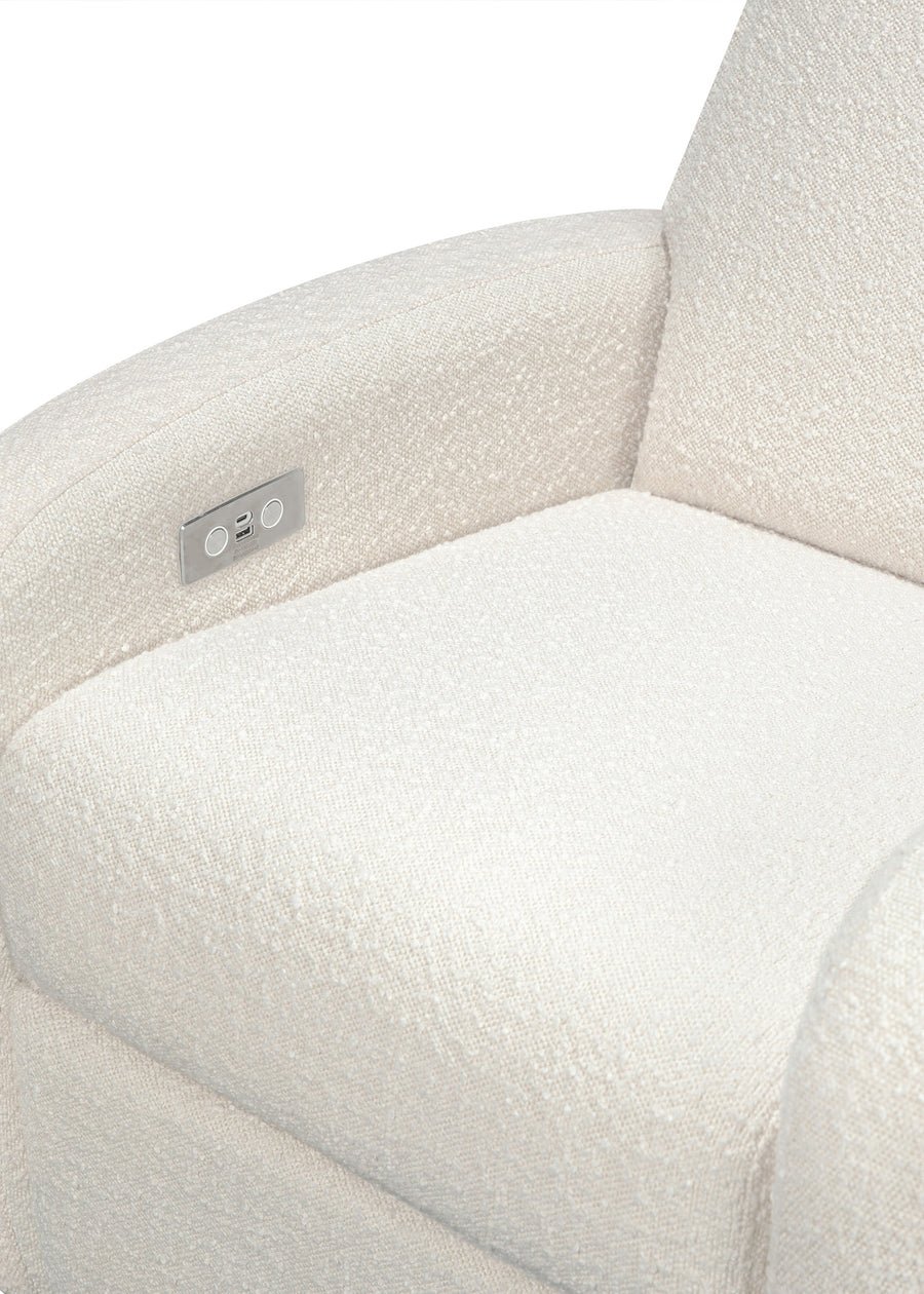 NAMI ELECTRONIC RECLINER AND SWIVEL GLIDER RECLINER WITH USB PORT - IVORY BOUCLE