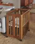 YUZU 8-IN-1 CONVERTIBLE CRIB WITH ALL AGES CONVERSION KITS - NATURAL WALNUT