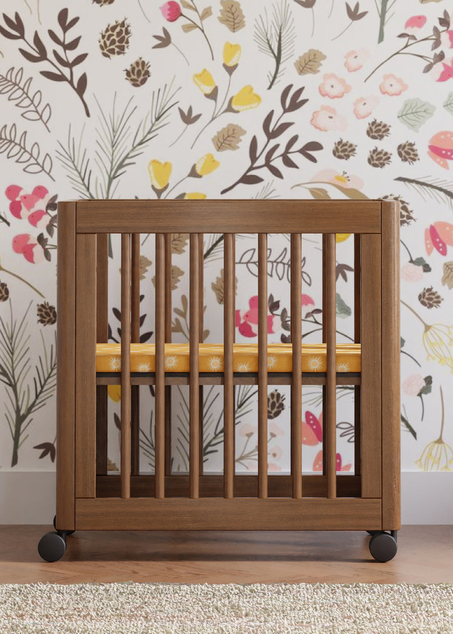 YUZU 8-IN-1 CONVERTIBLE CRIB WITH ALL AGES CONVERSION KITS - NATURAL WALNUT