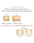 YUZU 8-IN-1 CONVERTIBLE CRIB WITH ALL AGES CONVERSION KITS - NATURAL
