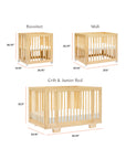 YUZU 8-IN-1 CONVERTIBLE CRIB WITH ALL AGES CONVERSION KITS - NATURAL