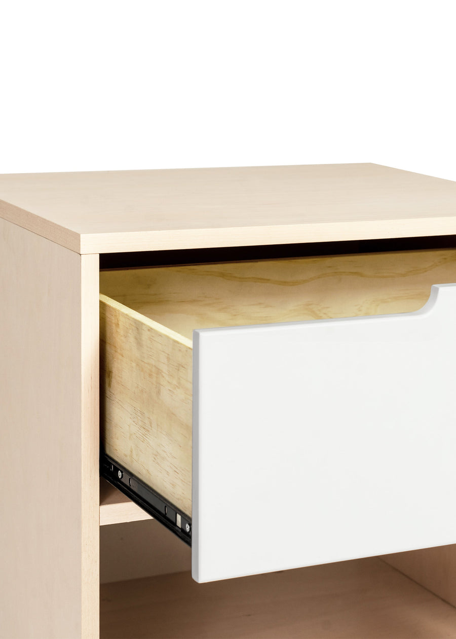 HUDSON NIGHTSTAND WITH USB PORT - WASHED NATURAL/WHITE