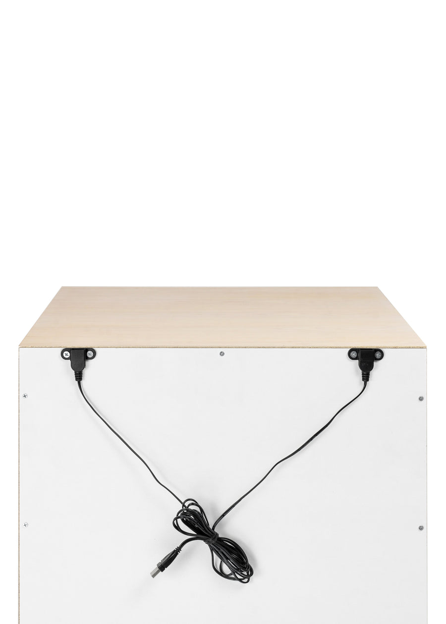 HUDSON NIGHTSTAND WITH USB PORT - WASHED NATURAL/WHITE