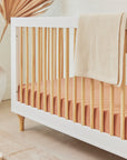 LOLLY 3-IN-1 CONVERTIBLE CRIB - WHITE/NATURAL