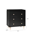 LOLLY 3 DRAWER CHANGER DRESSER - BLACK/WASHED NATURAL