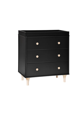 LOLLY 3 DRAWER CHANGER DRESSER - BLACK/WASHED NATURAL