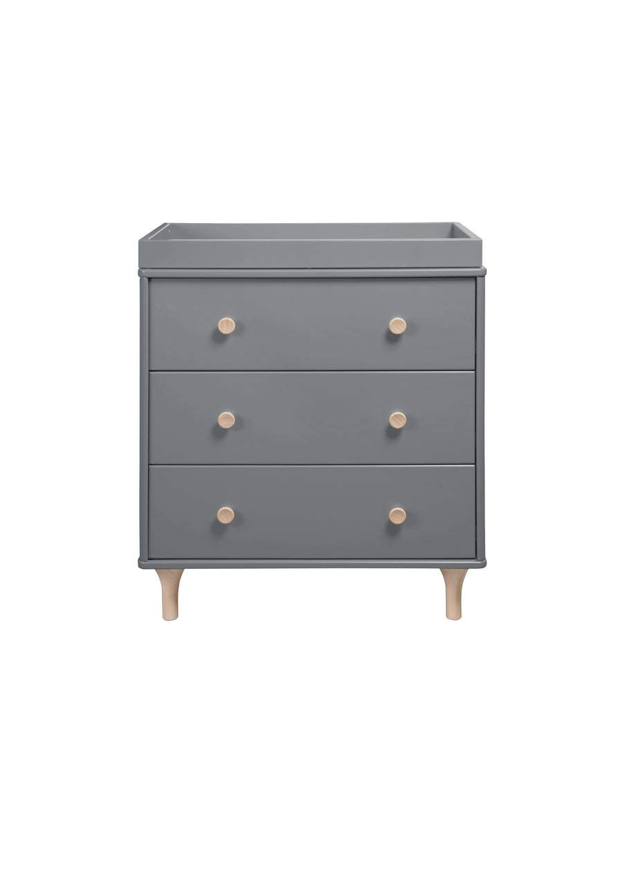 LOLLY 3 DRAWER CHANGER DRESSER - GREY/WASHED NATURAL