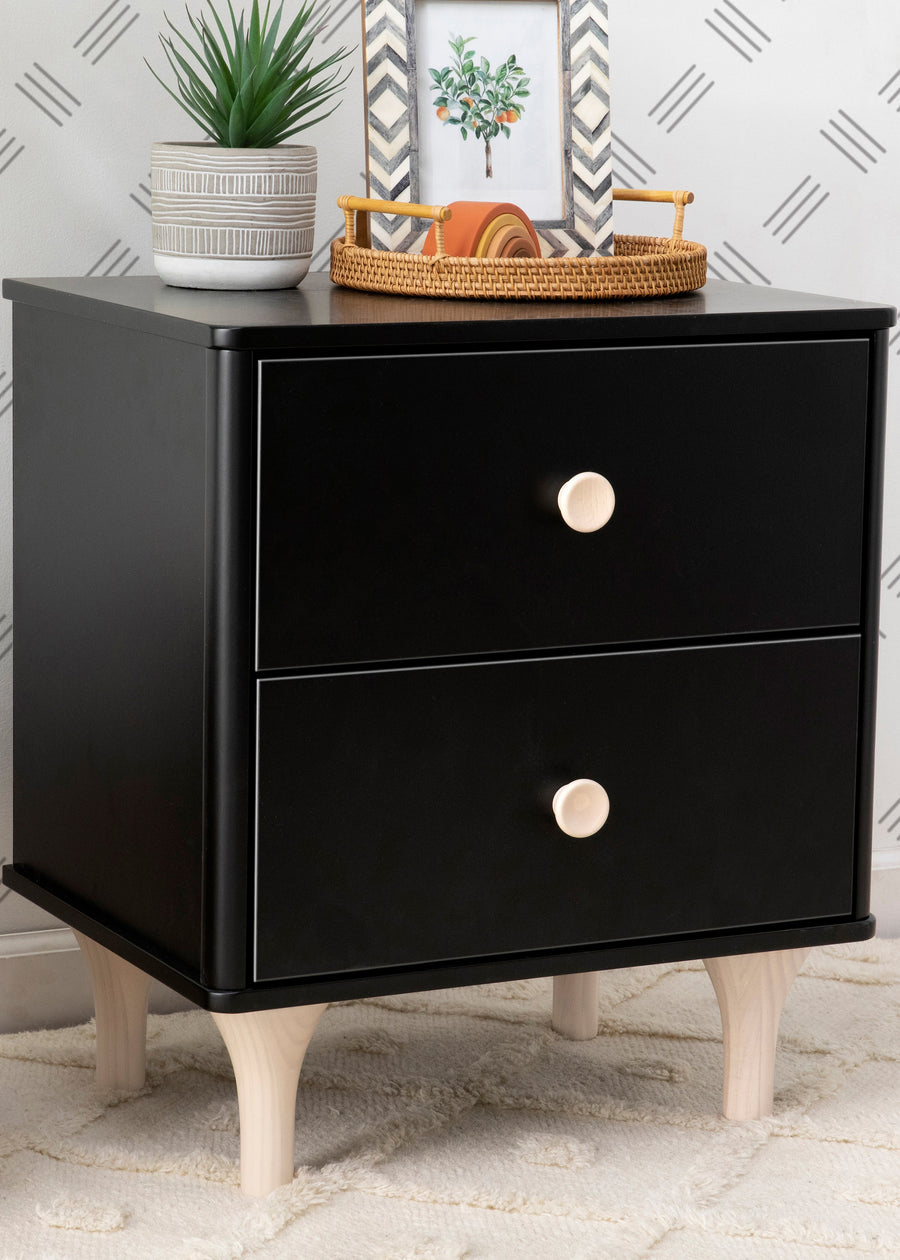 LOLLY NIGHTSTAND WITH USB PORT - BLACK/WASHED NATURAL