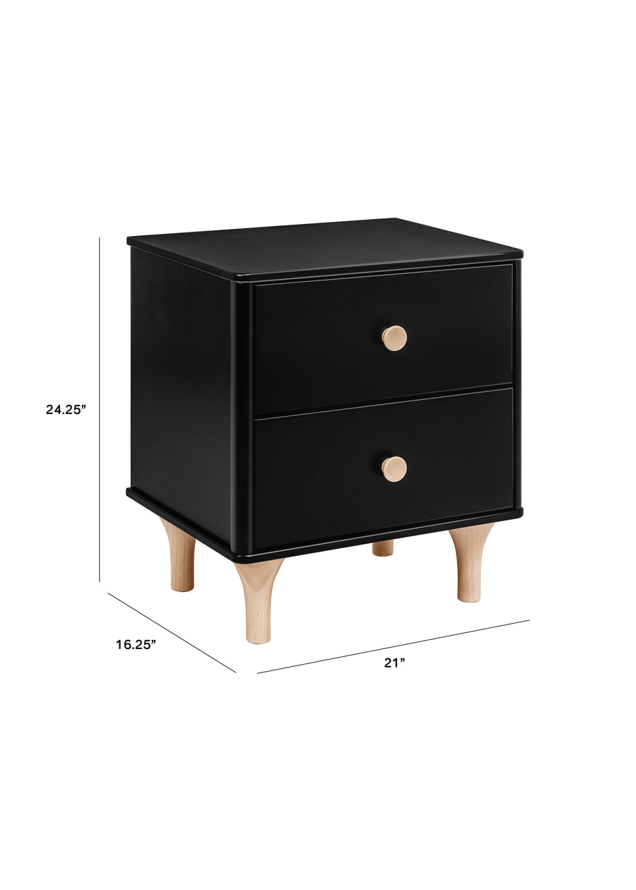 LOLLY NIGHTSTAND WITH USB PORT - BLACK/WASHED NATURAL