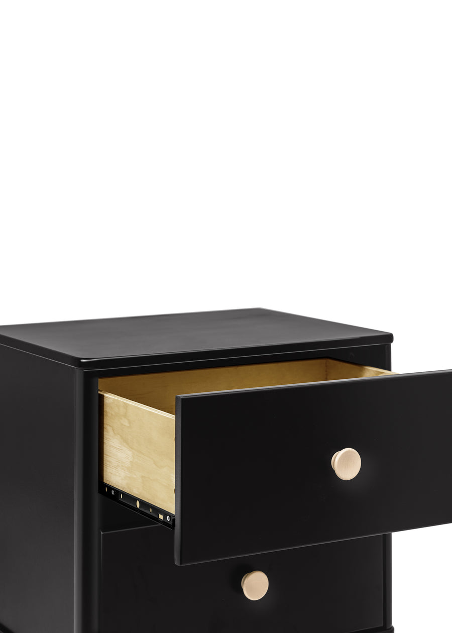 LOLLY NIGHTSTAND WITH USB PORT - BLACK/WASHED NATURAL