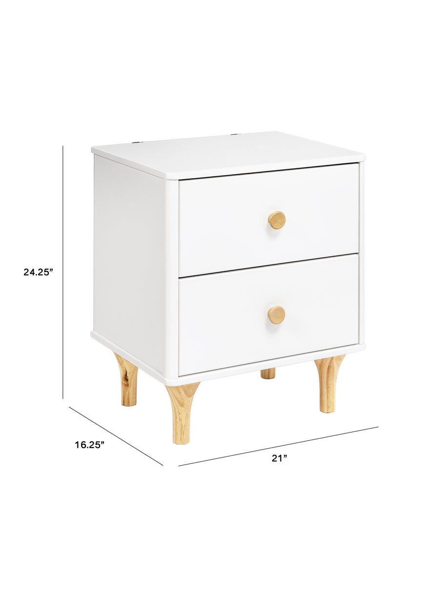 LOLLY NIGHTSTAND WITH USB PORT - WHITE/WASHED NATURAL