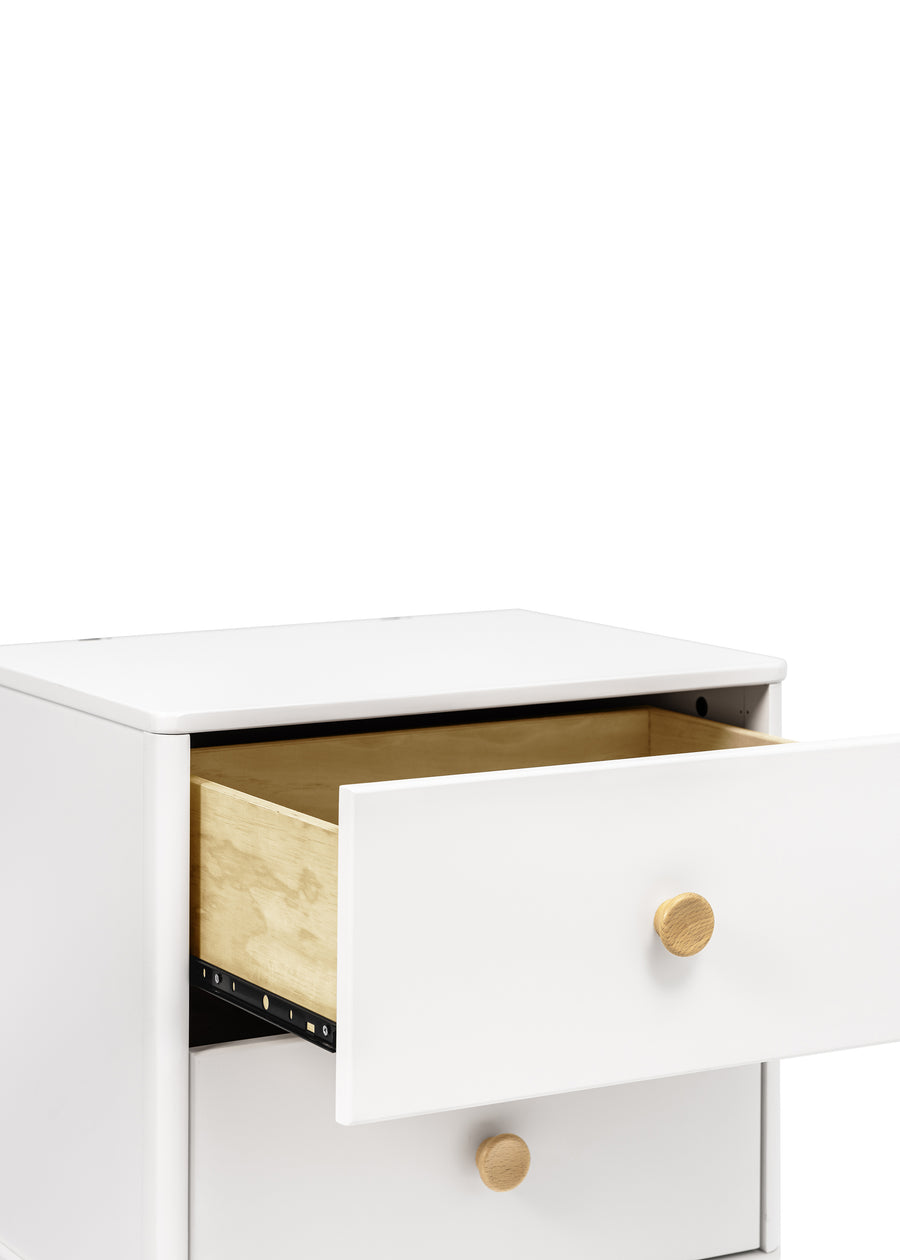 LOLLY NIGHTSTAND WITH USB PORT - WHITE/WASHED NATURAL
