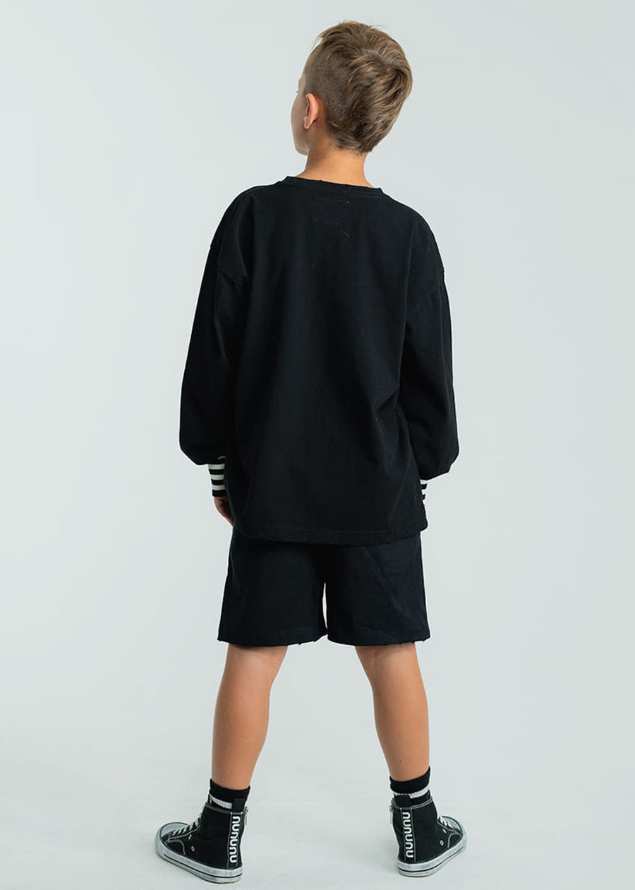 PATCH RAW SWEATSHORTS