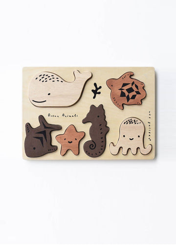 WOODEN TRAY PUZZLE - OCEAN ANIMALS