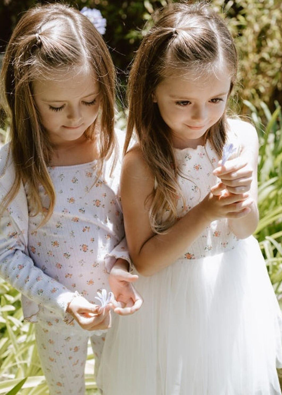 VINTAGE FLOWER TUTU DRESS - IVORY
