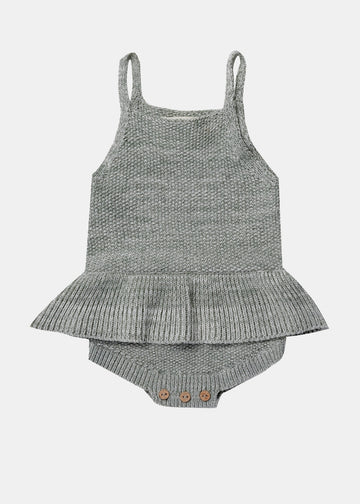 KNIT RUFFLE ROMPER
