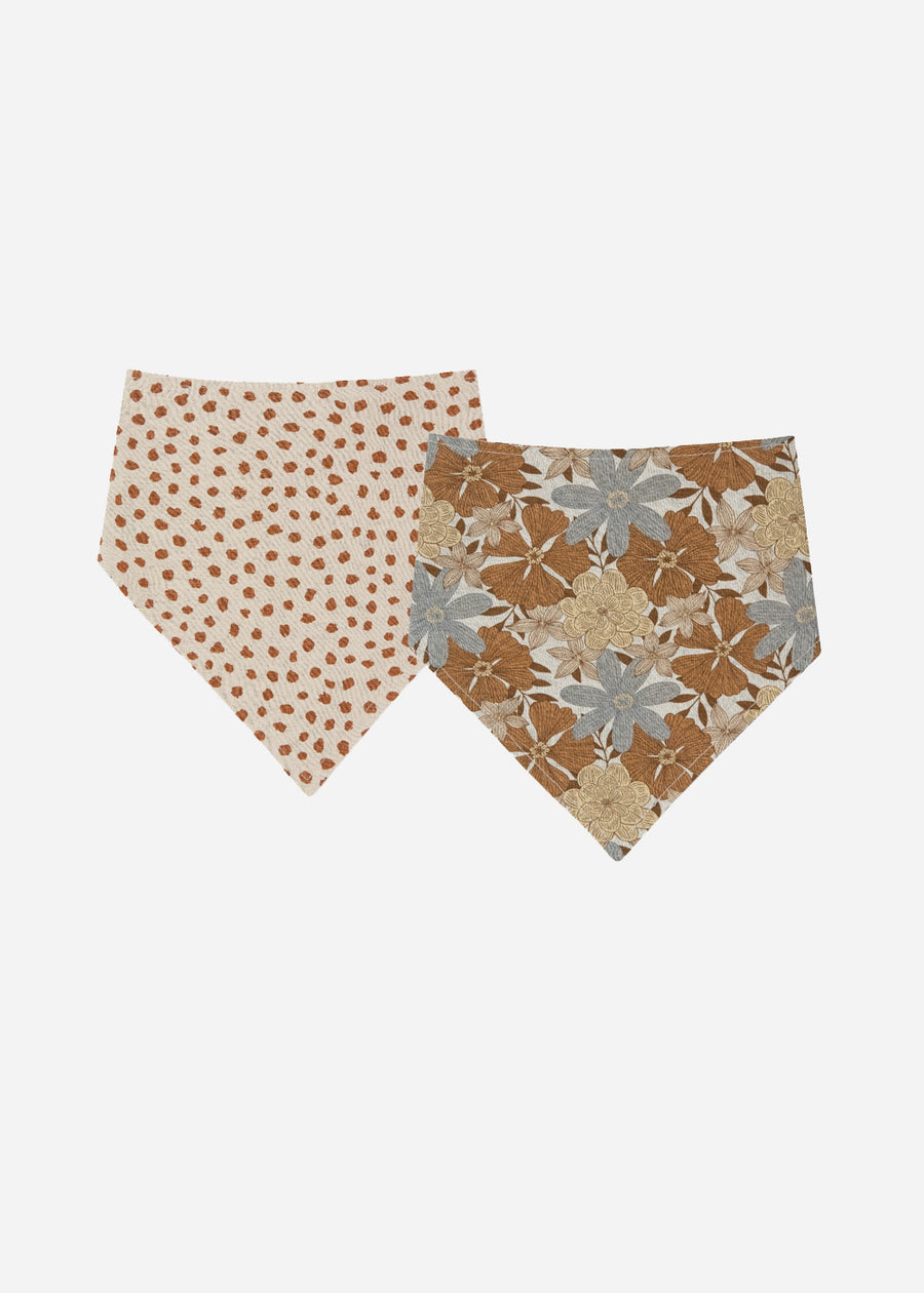 SPOTS AND FLORAL BIB SET