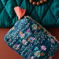 SONIA QUILTED POUCH - BLUE