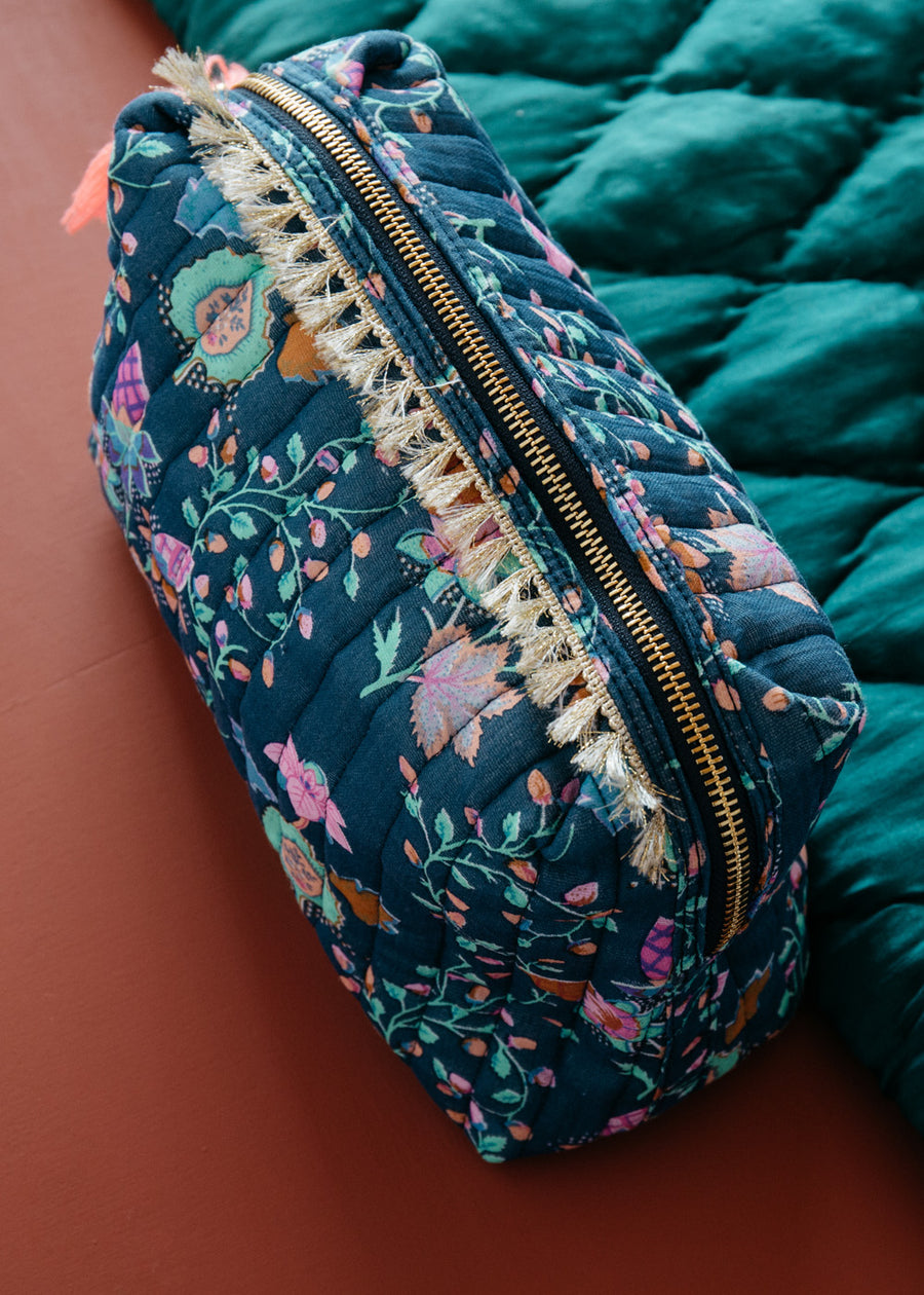 SONIA QUILTED POUCH - BLUE