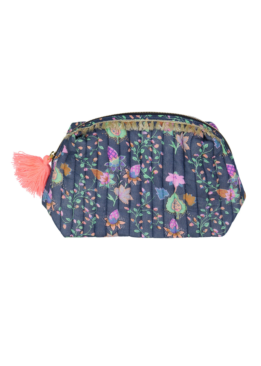 SONIA QUILTED POUCH - BLUE