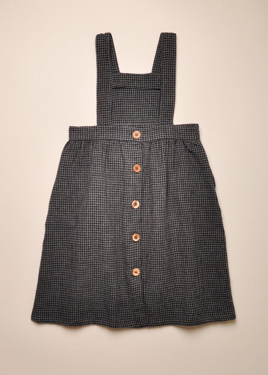 GINGHAM PINAFORE DRESS