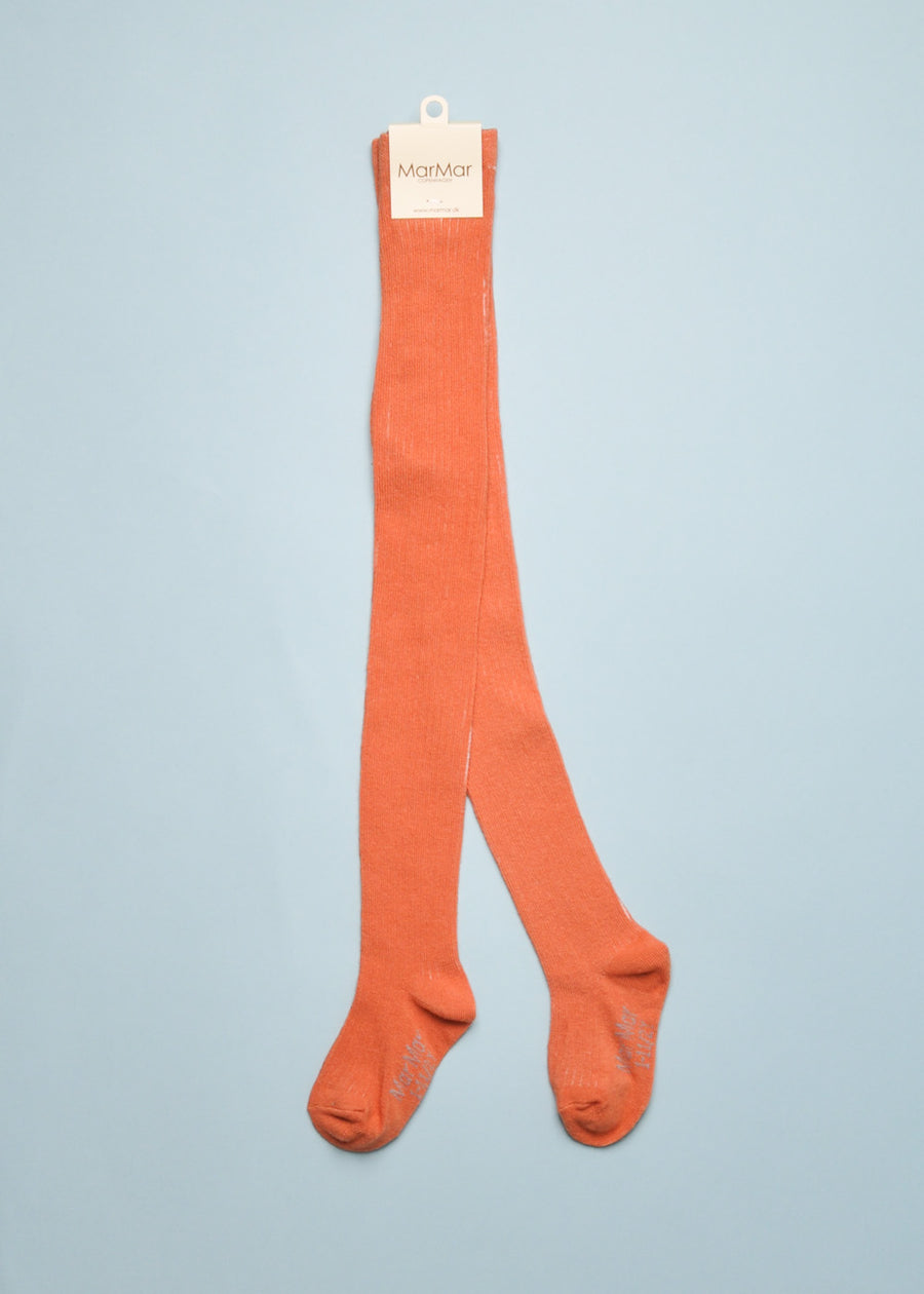 RIBBED TIGHTS - RED EARTH