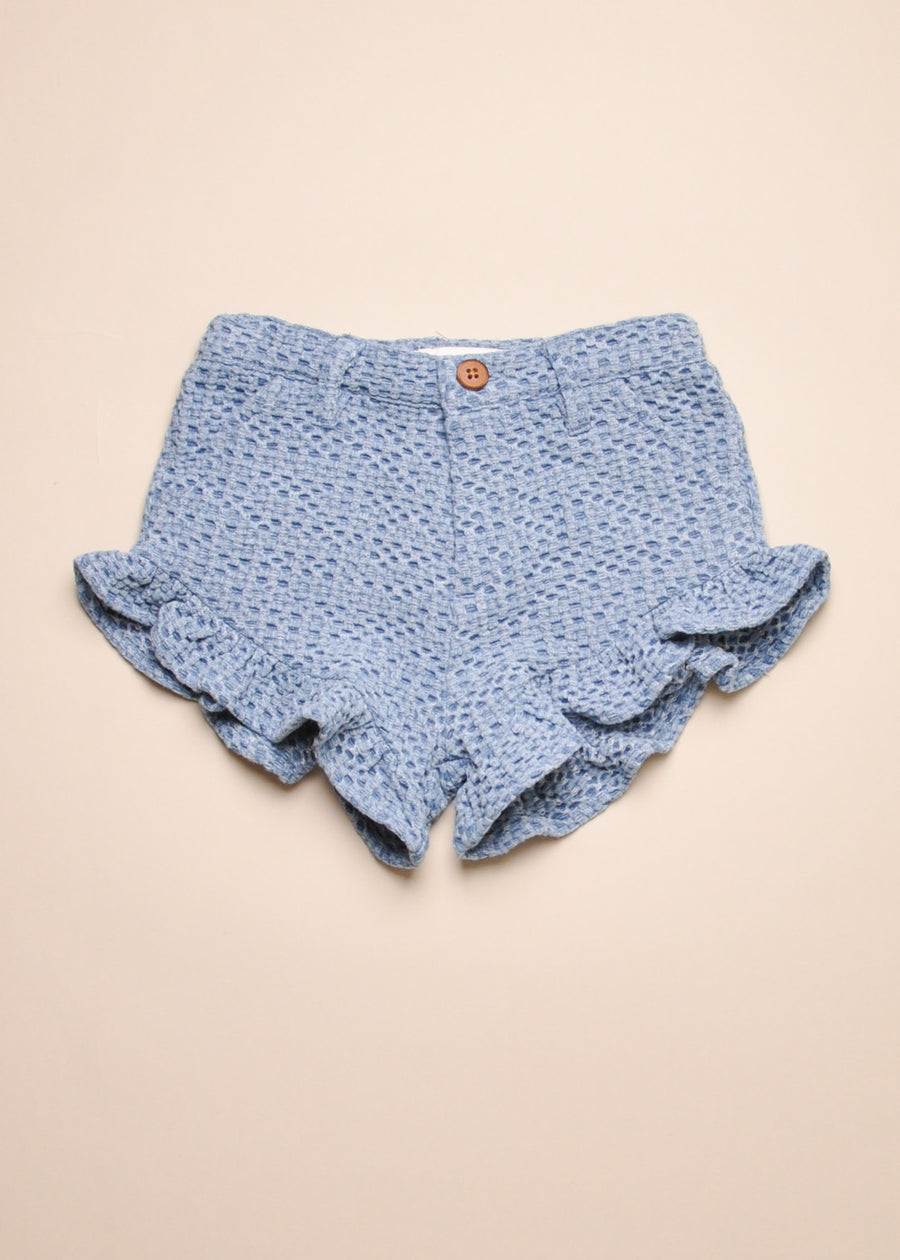 DENIM RUFFLE SHORT