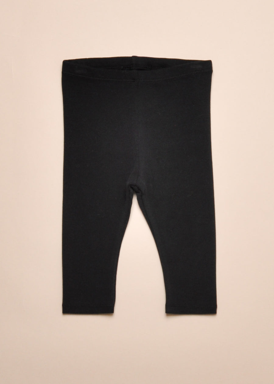 JERSEY BASIC BABY LEGGINGS - BLACK