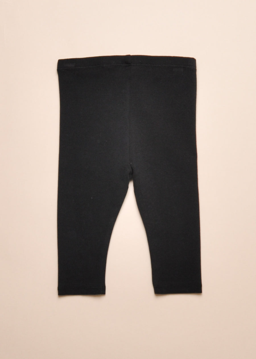 JERSEY BASIC BABY LEGGINGS - BLACK