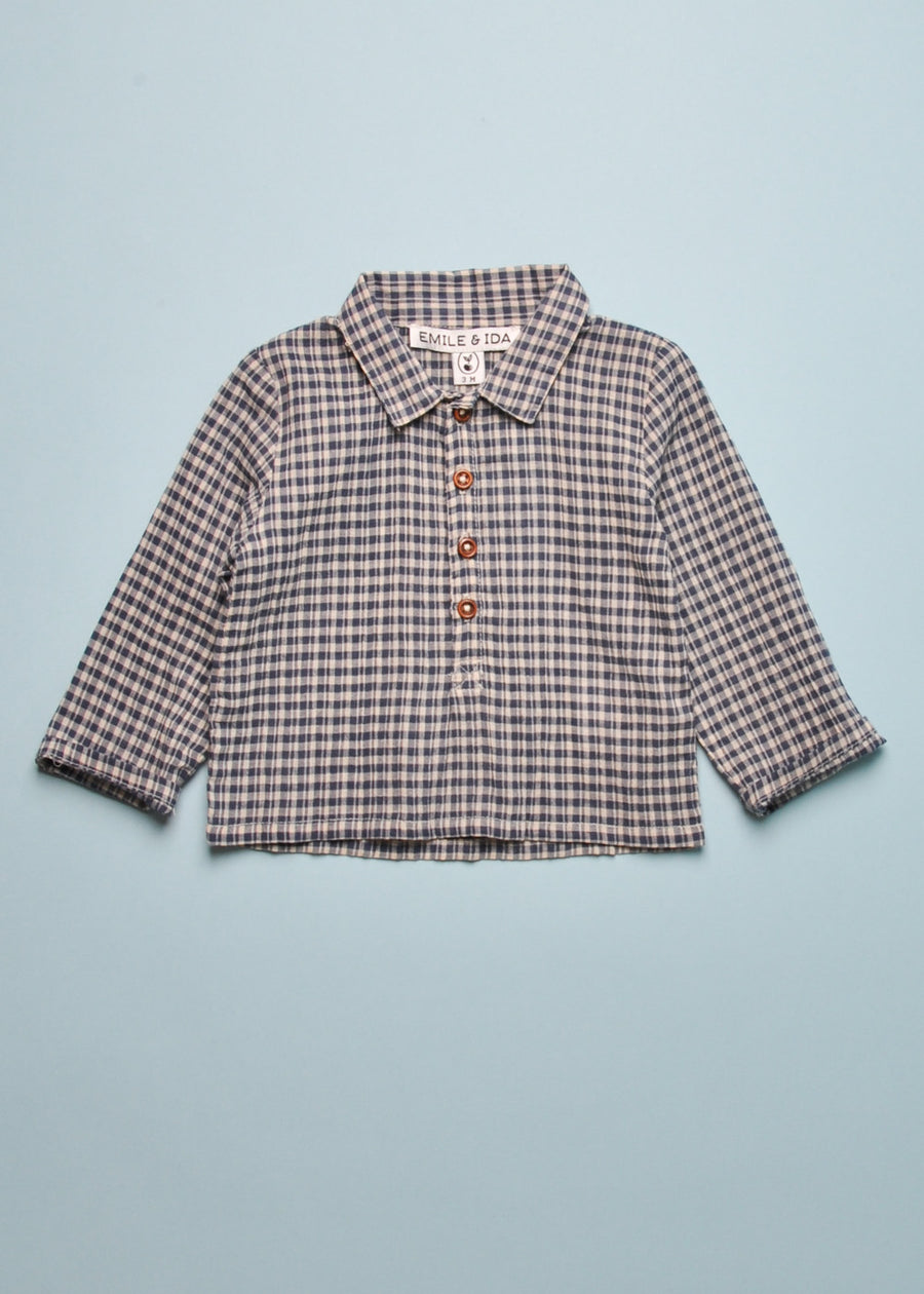 KURTA SHIRT - BLUE GINGHAM