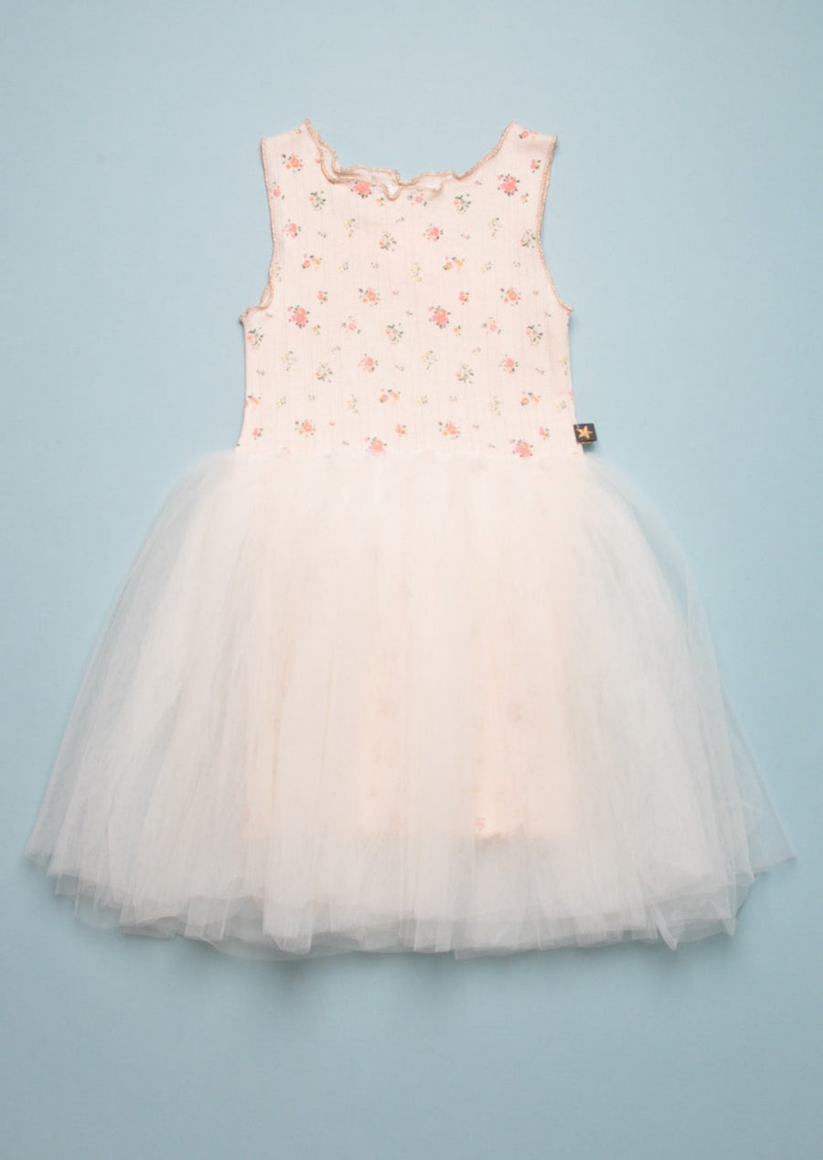 VINTAGE FLOWER TUTU DRESS - IVORY
