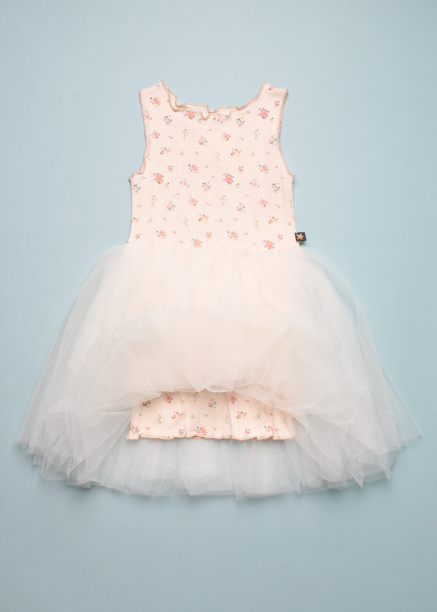 VINTAGE FLOWER TUTU DRESS - IVORY