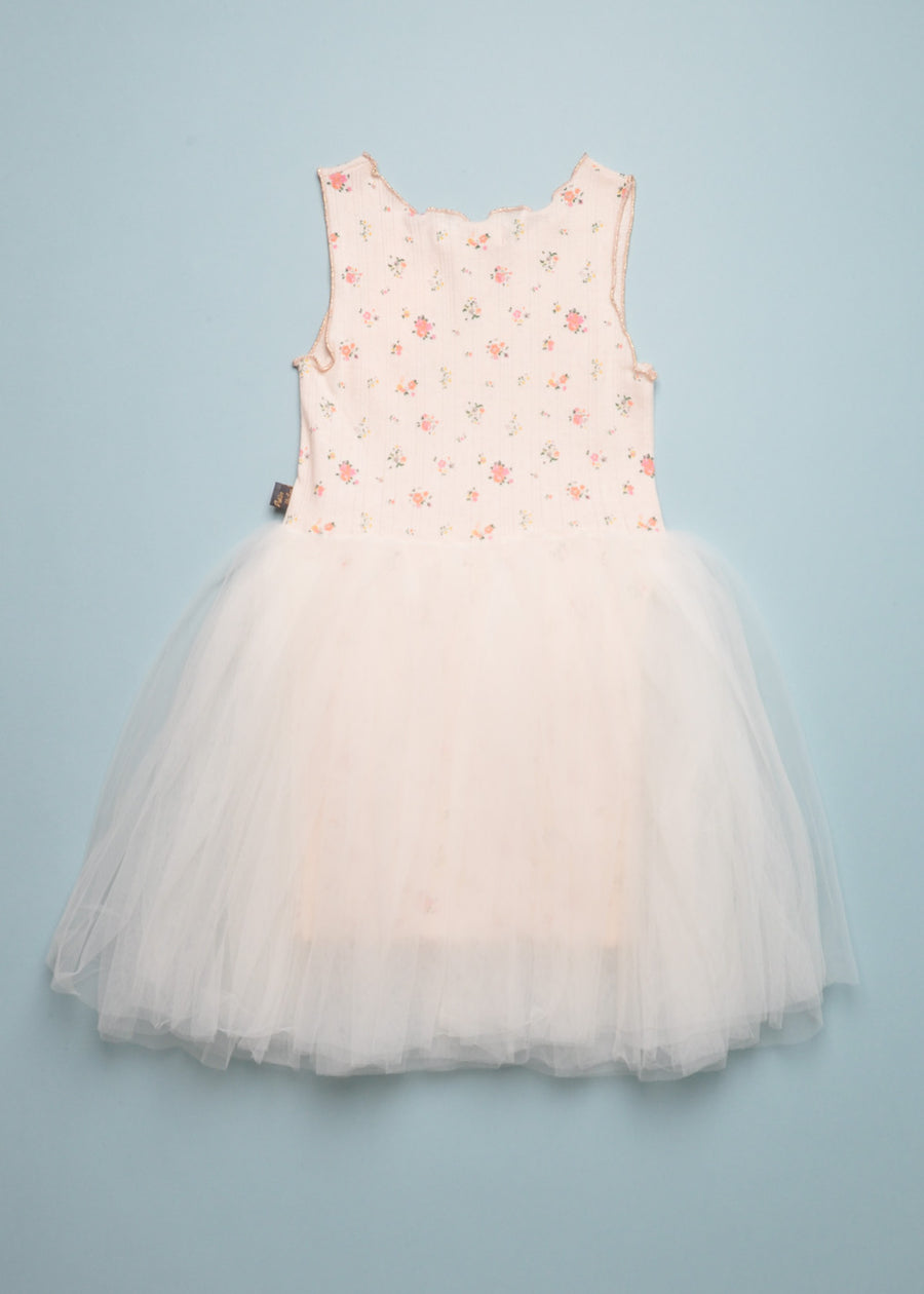 VINTAGE FLOWER TUTU DRESS - IVORY