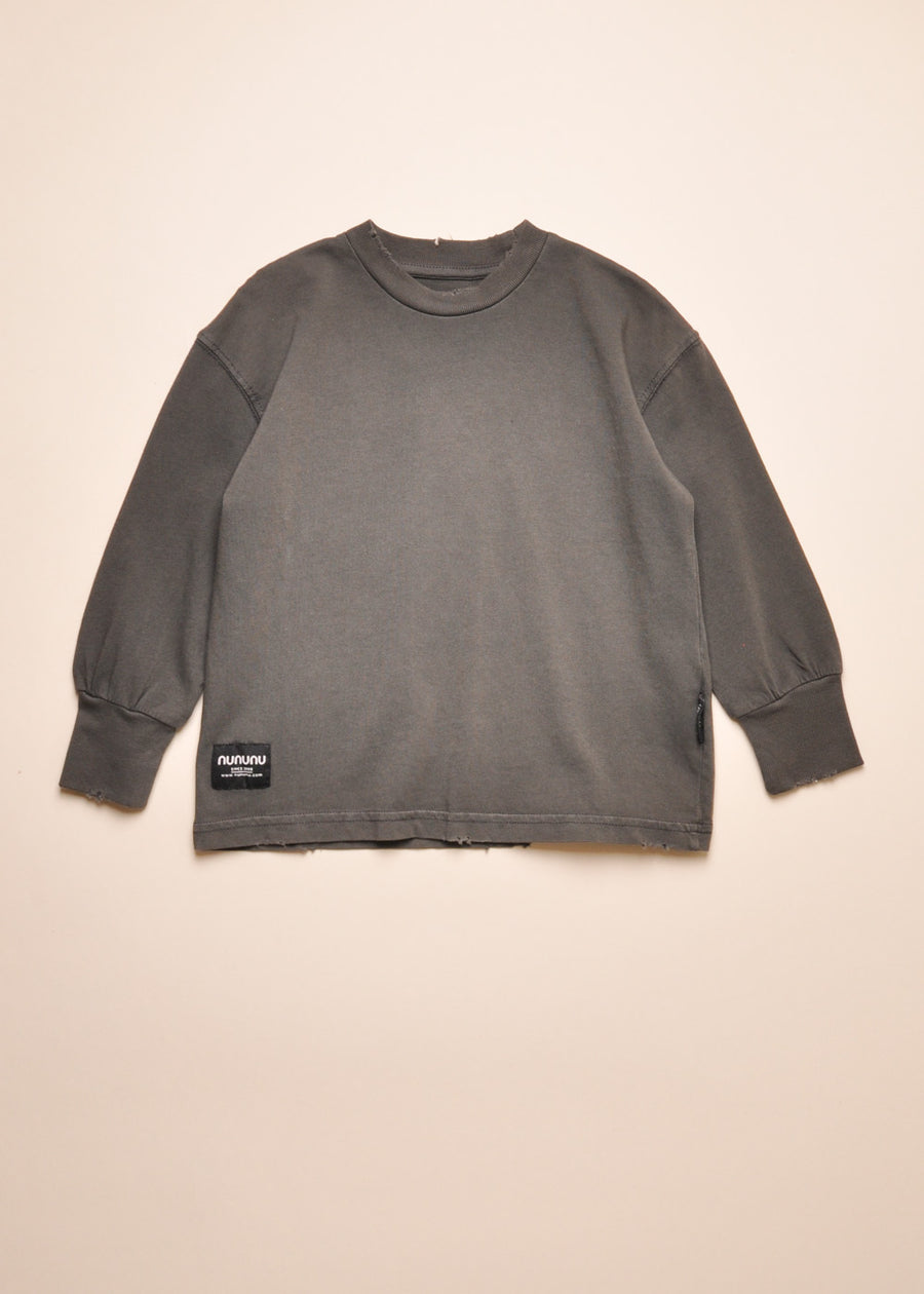 RIBBED TRIM SHIRT - GRAPHITE
