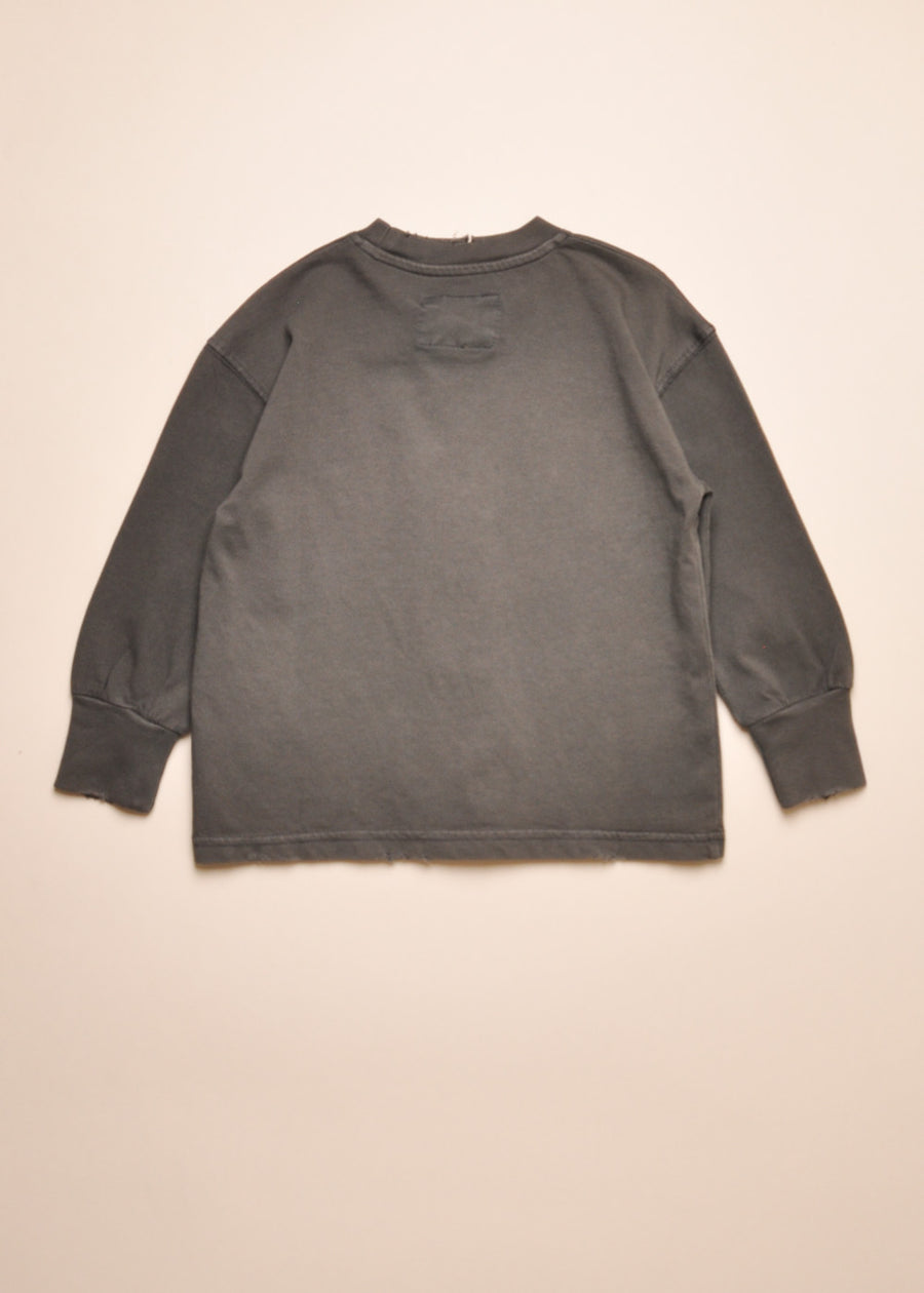 RIBBED TRIM SHIRT - GRAPHITE