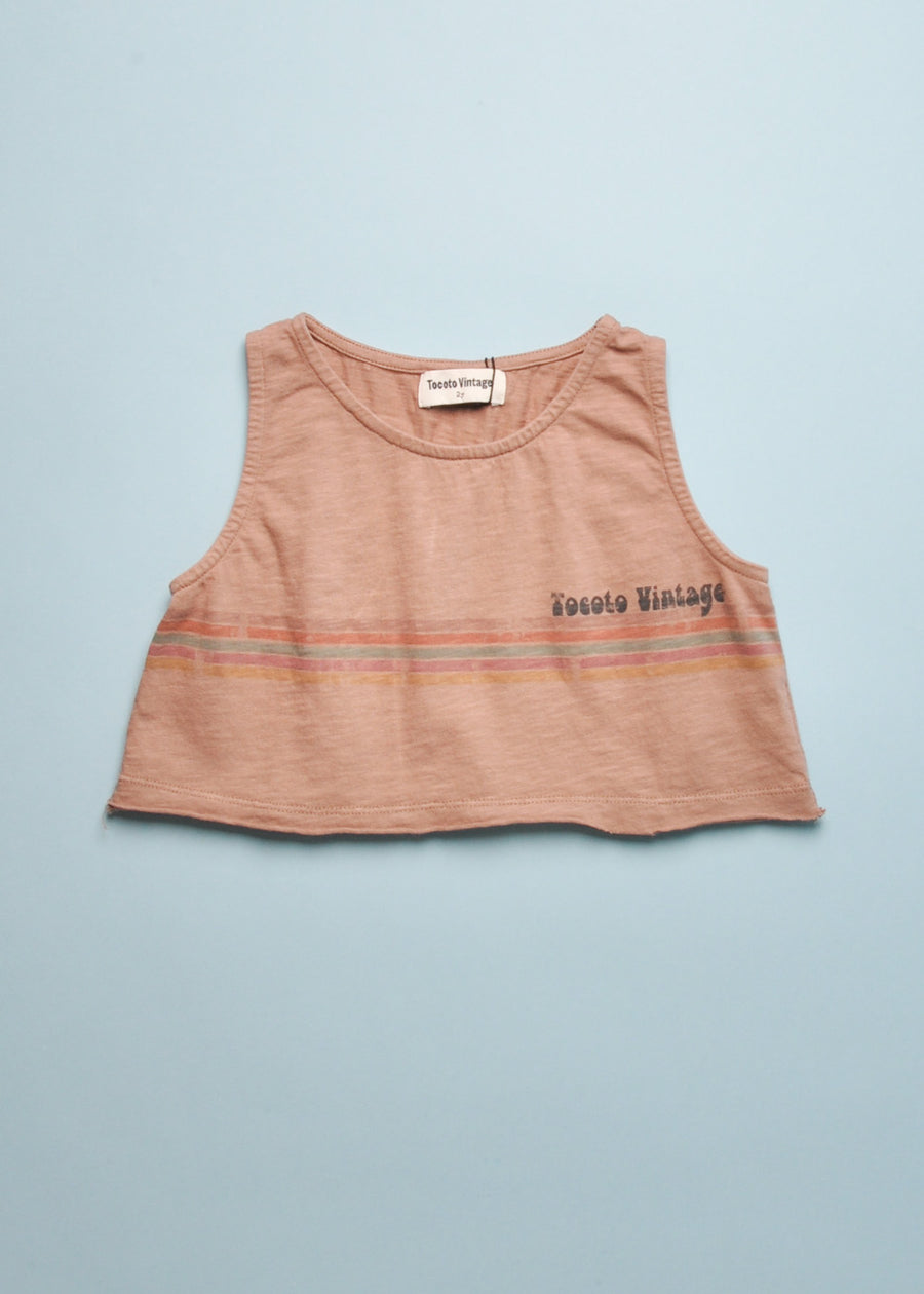 CROP TANK - BROWN LINES