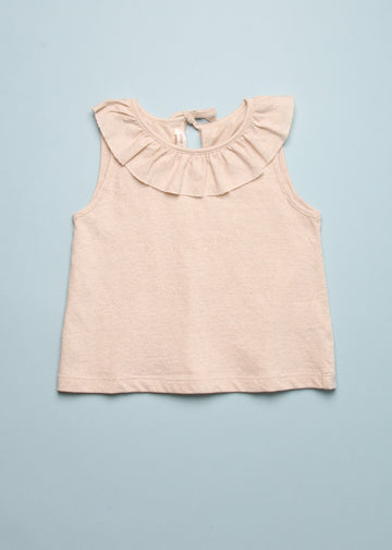 LUREX JERSEY RUFFLED TEE
