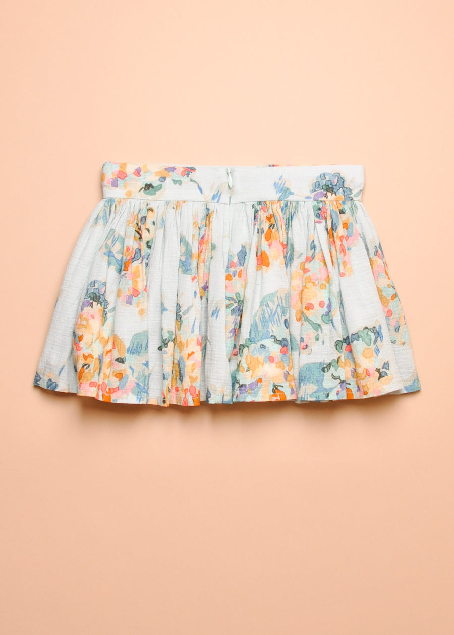 SPRINT FLORAL SKIRT - AQUA